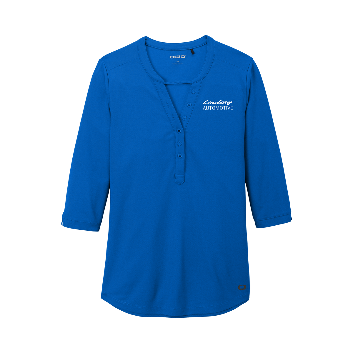 OGIO Ladies Jewel Henley. LOG104. Custom Threads