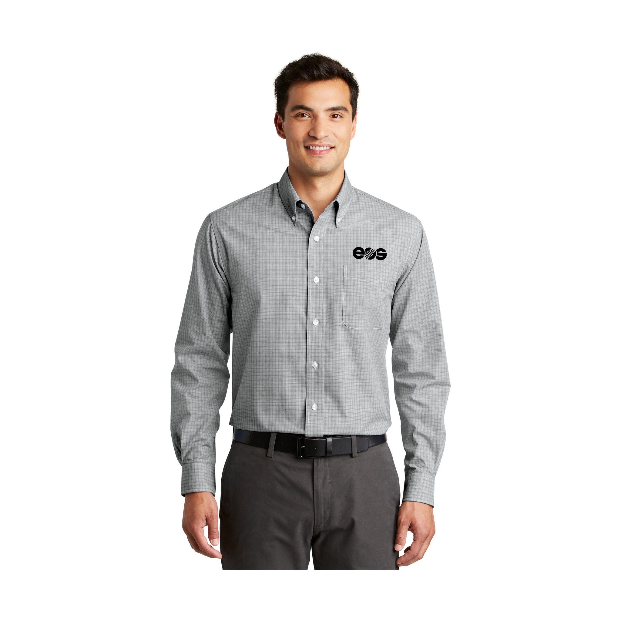 Port Authority - Plaid Pattern Easy Care Shirt. S639.