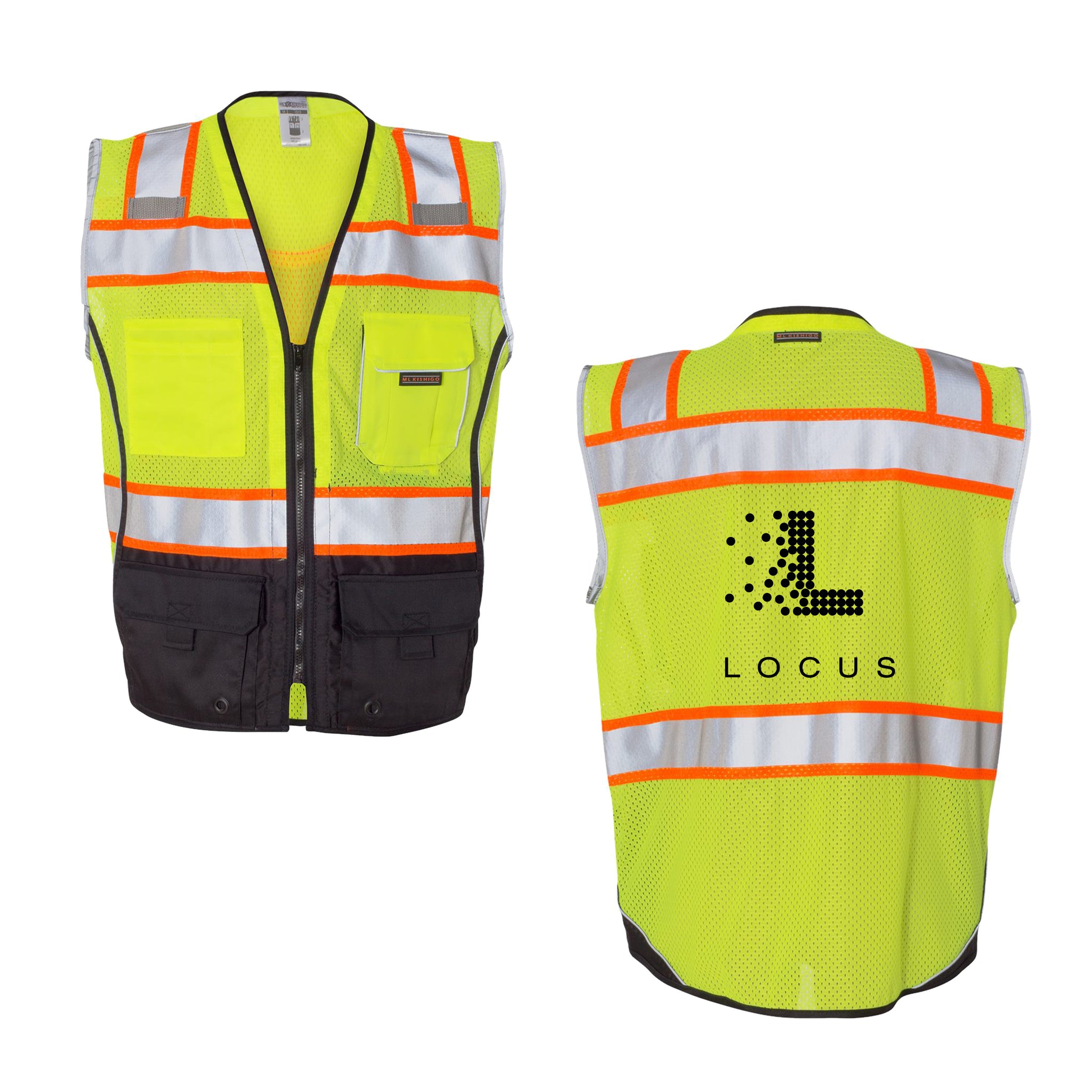 Kishigo - Unisex Premium Black Series Black Bottom Class 2 Vest. 1515.