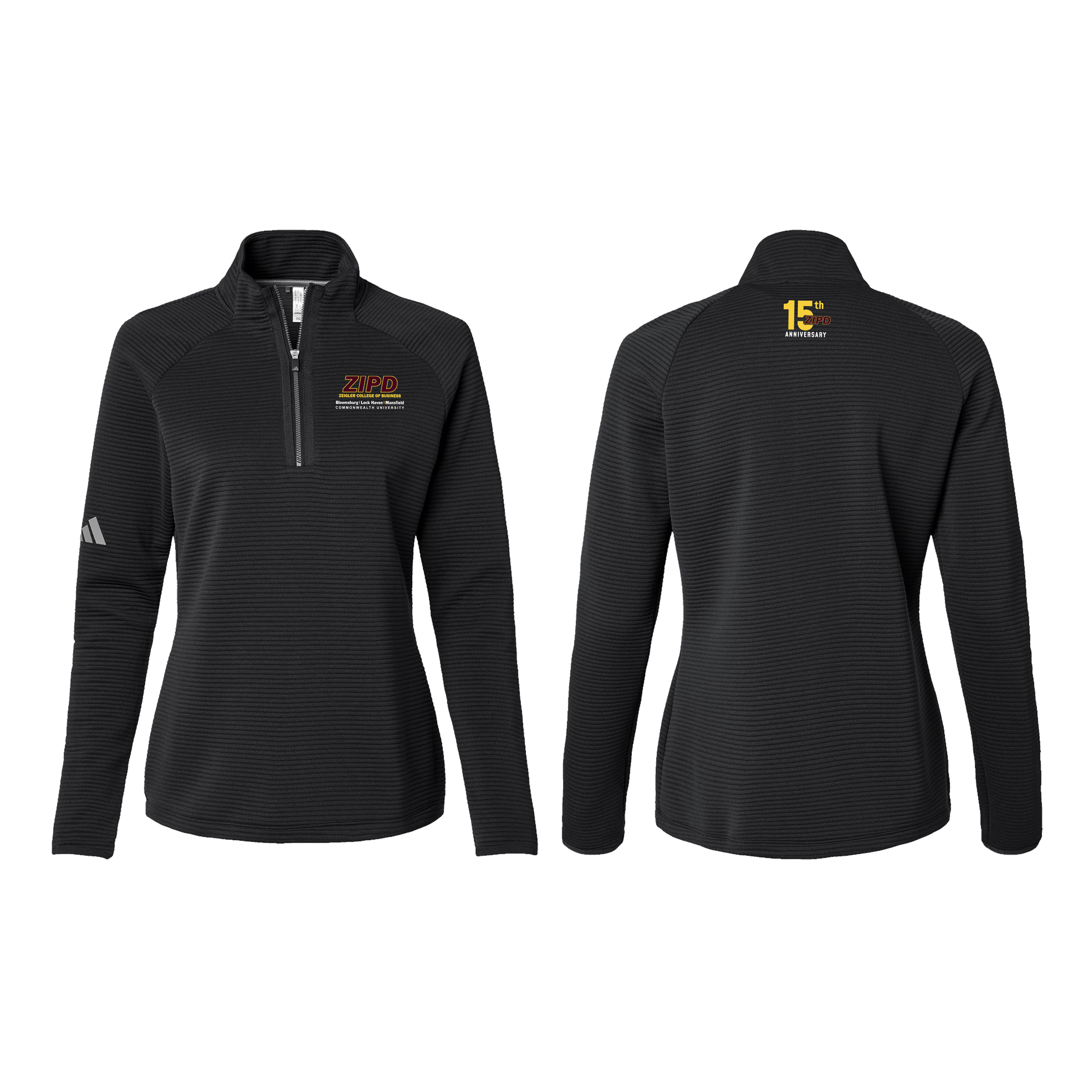 Adidas - Ladies Spacer Quarter-Zip Pullover. A589. [+NAPE]