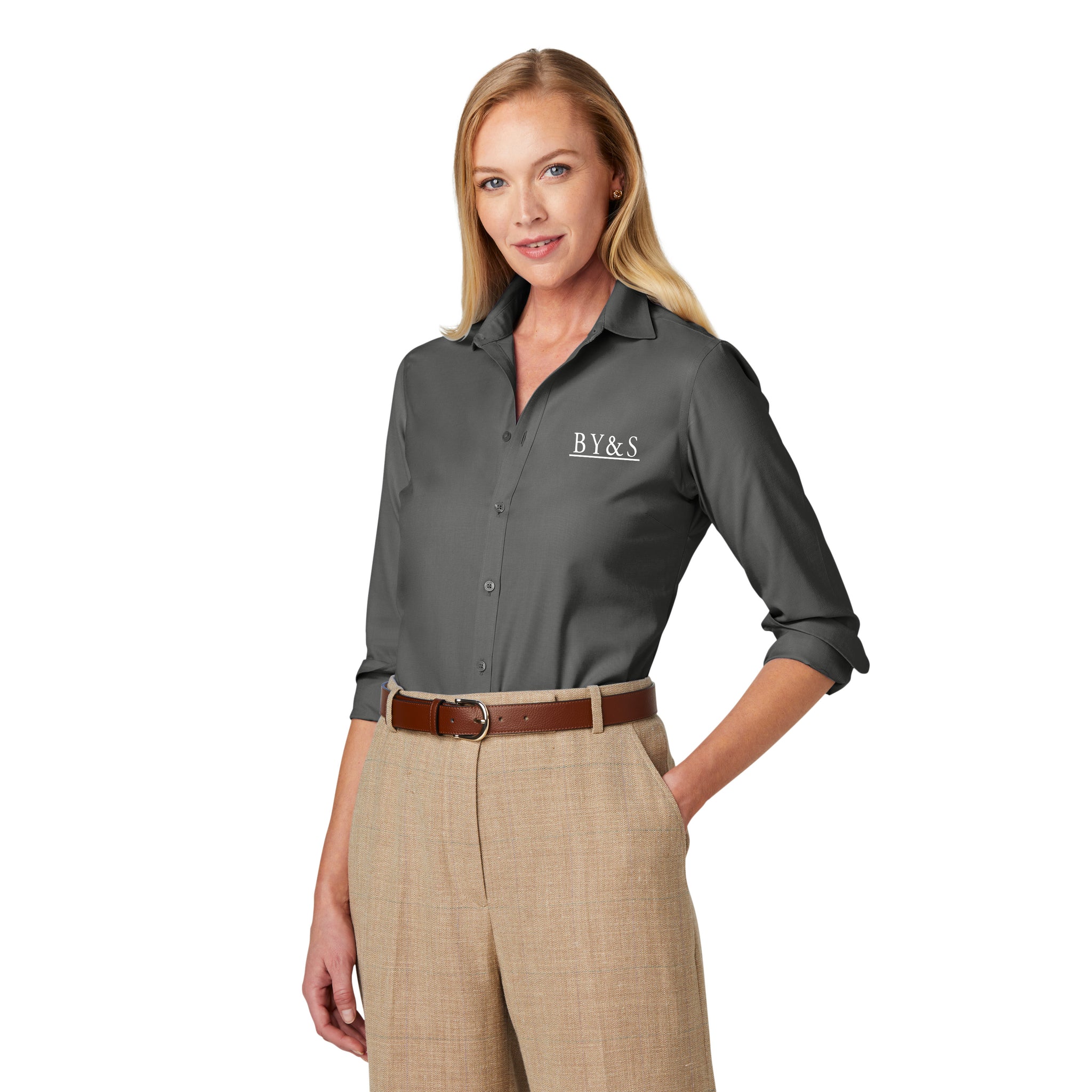 Brooks Brothers - Ladies Wrinkle-Free Stretch Nailhead Shirt. BB18003.