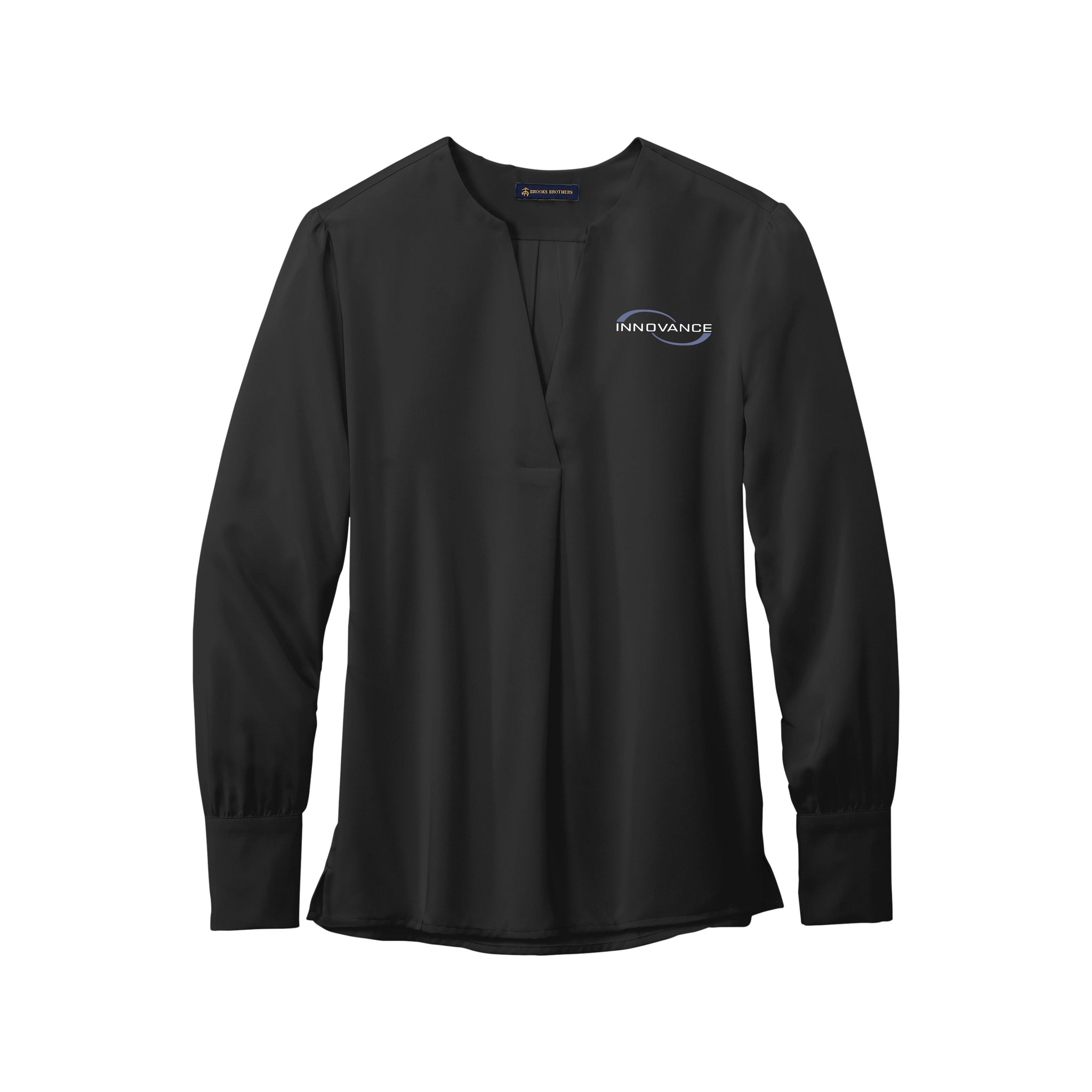 Brooks Brothers - Ladies Open-Neck Satin Blouse. BB18009.