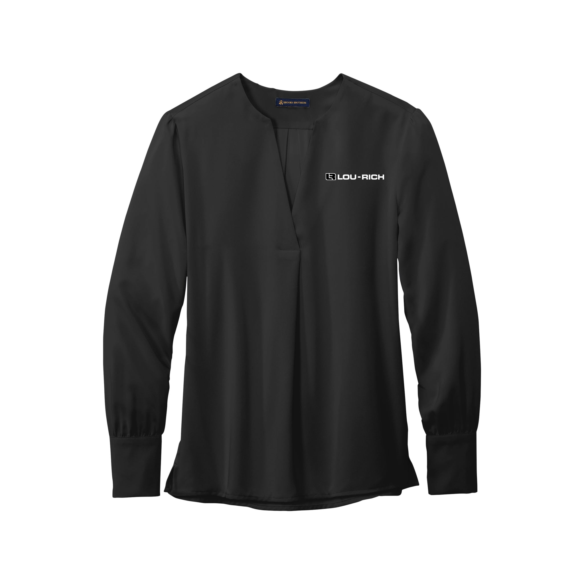 Brooks Brothers - Ladies Open-Neck Satin Blouse. BB18009.