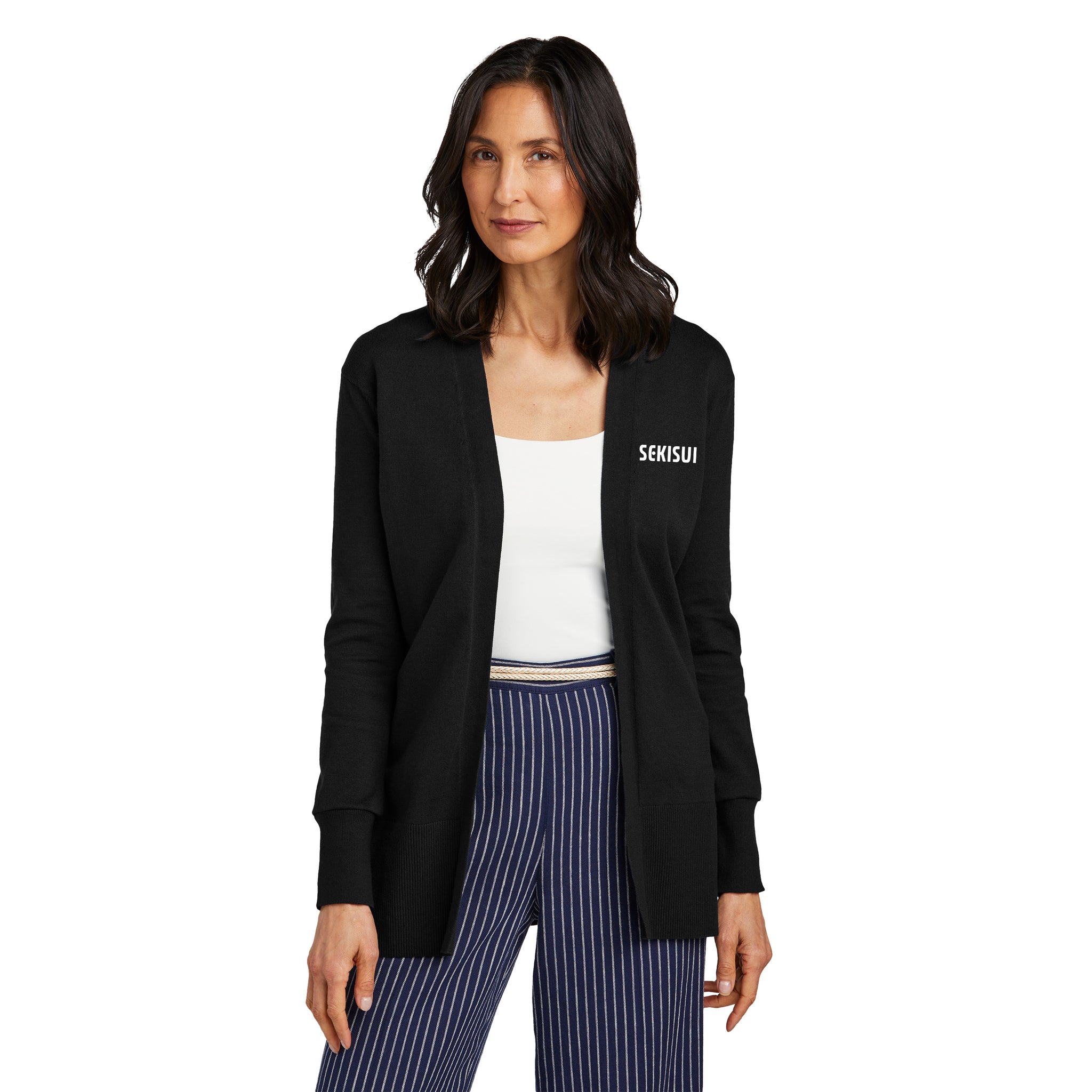 Brooks Brothers - Ladies Cotton Stretch Long Cardigan Sweater. BB18403.