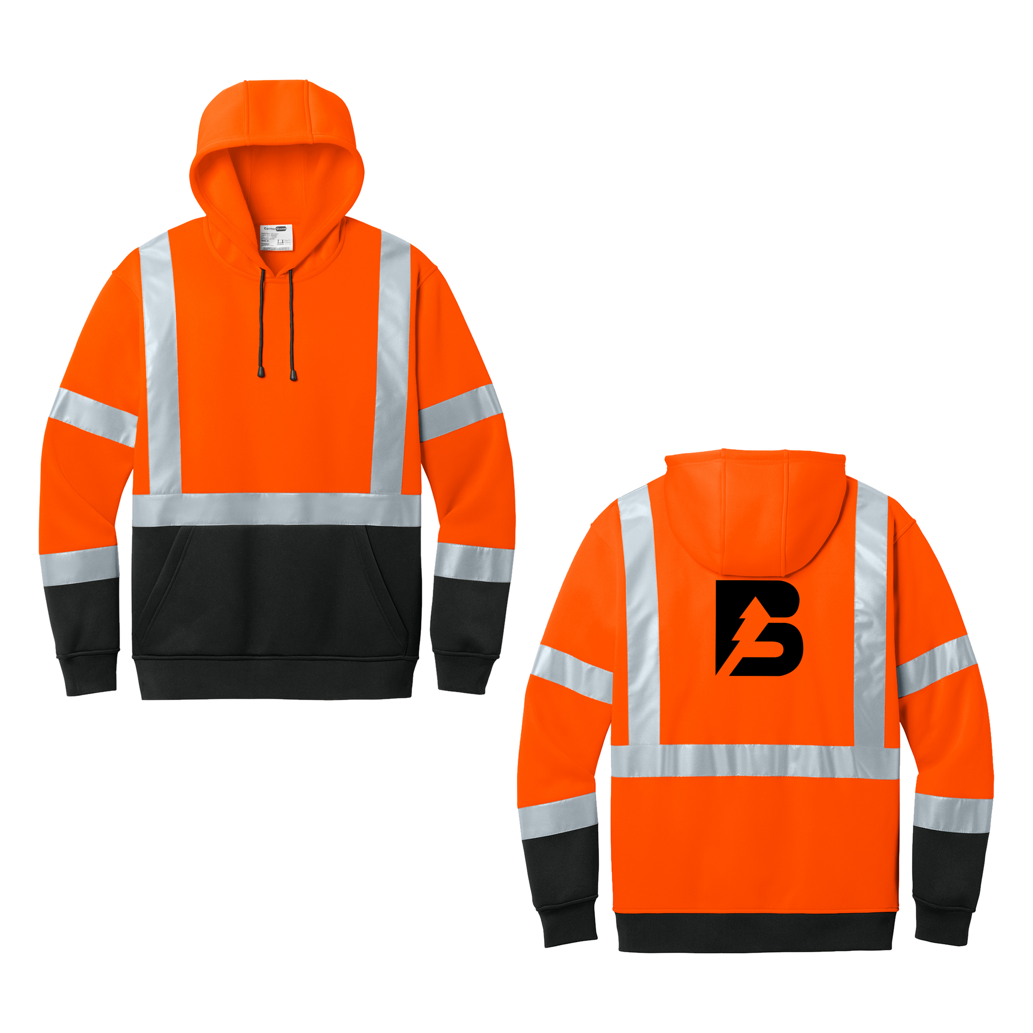 CornerStone - ANSI 107 Class 3 Heavy-Duty Fleece Pullover Hoodie. CSF301. [SCREENPRINT]