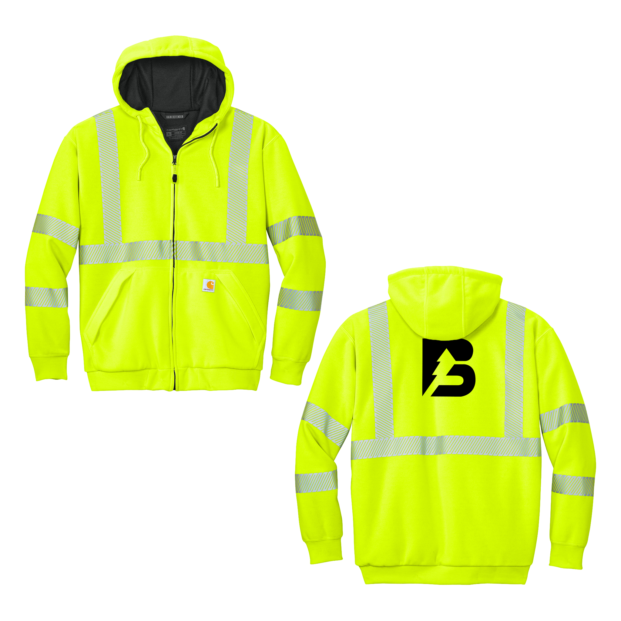 Carhartt - ANSI 107 Class 3 Lined Full-Zip Sweatshirt. CT104988. [SCREENPRINT]