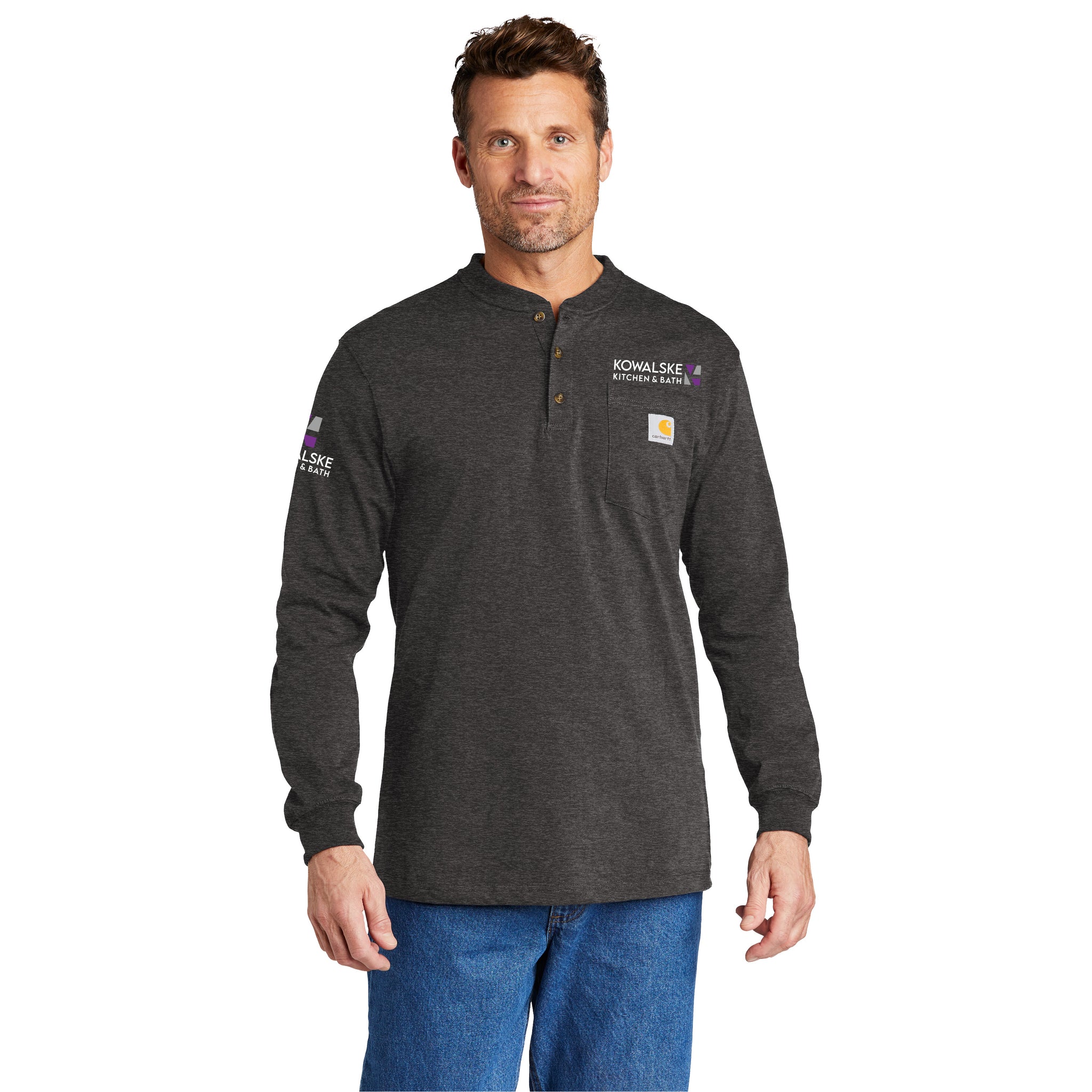 Carhartt - Long Sleeve Henley T-Shirt. CTK128. [+SLEEVE]
