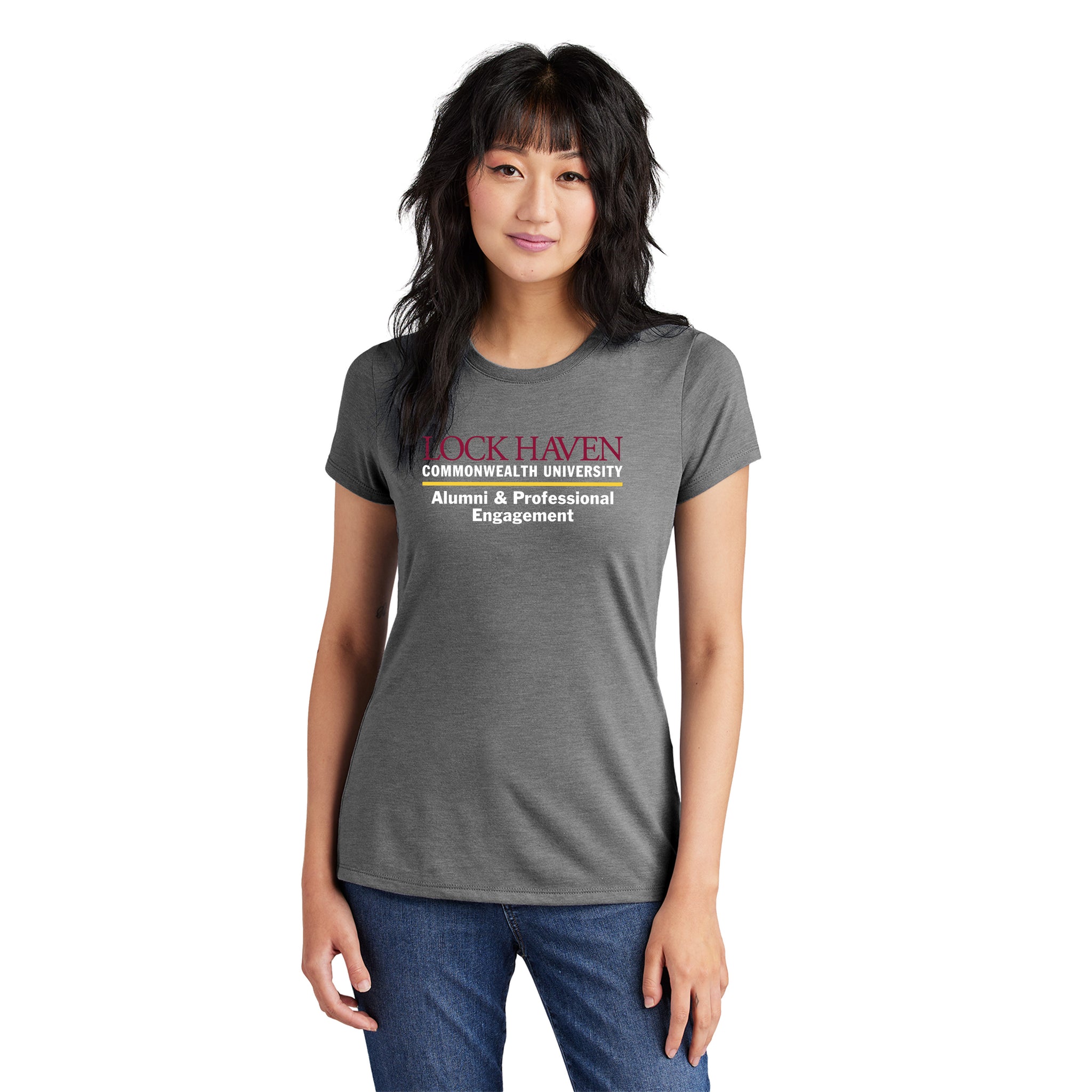 District - Ladies Perfect Tri Tee. DM130L. (LOCK HAVEN) [SCREENPRINT]