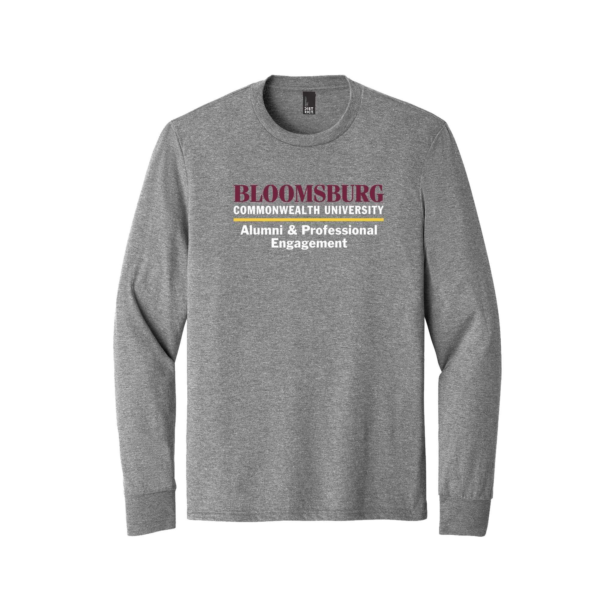 District - Long Sleeve Perfect Tri Tee. DM132. (BLOOMSBURG) [SCREENPRINT]