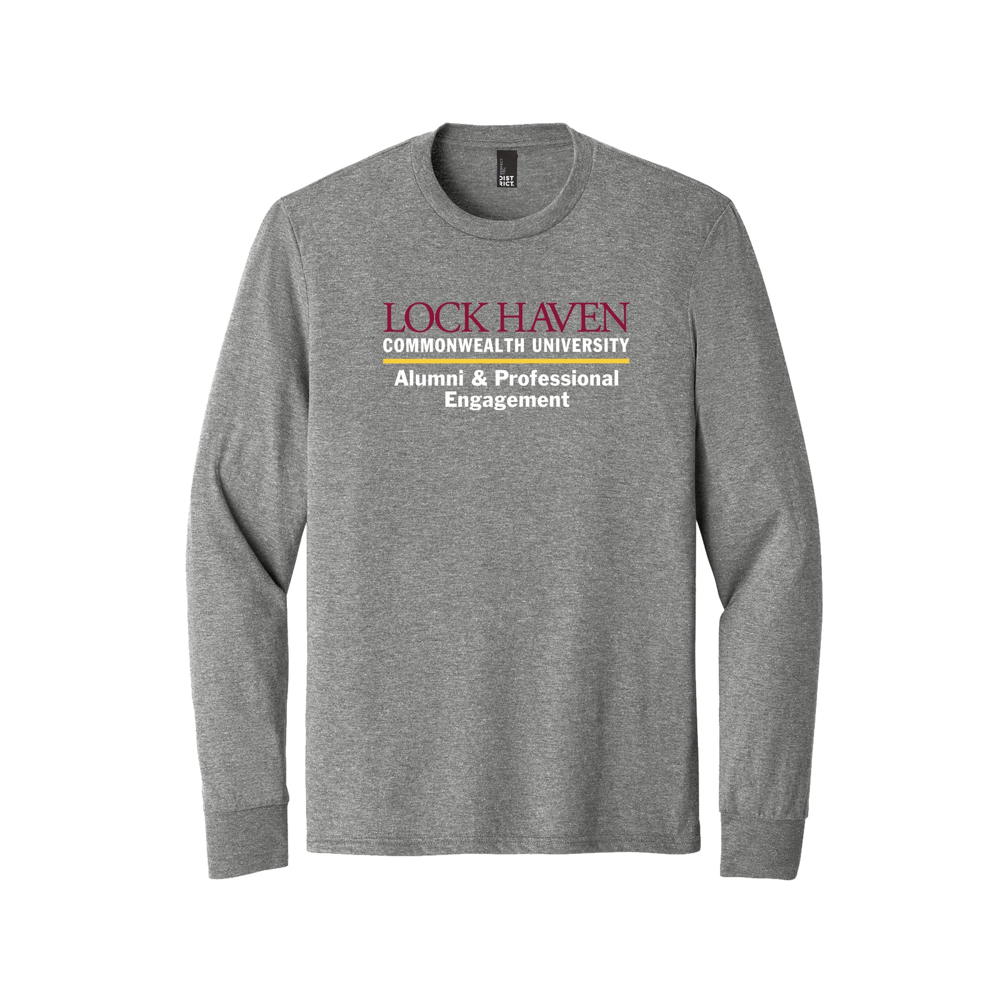 District - Long Sleeve Perfect Tri Tee. DM132. (LOCK HAVEN) [SCREENPRINT]