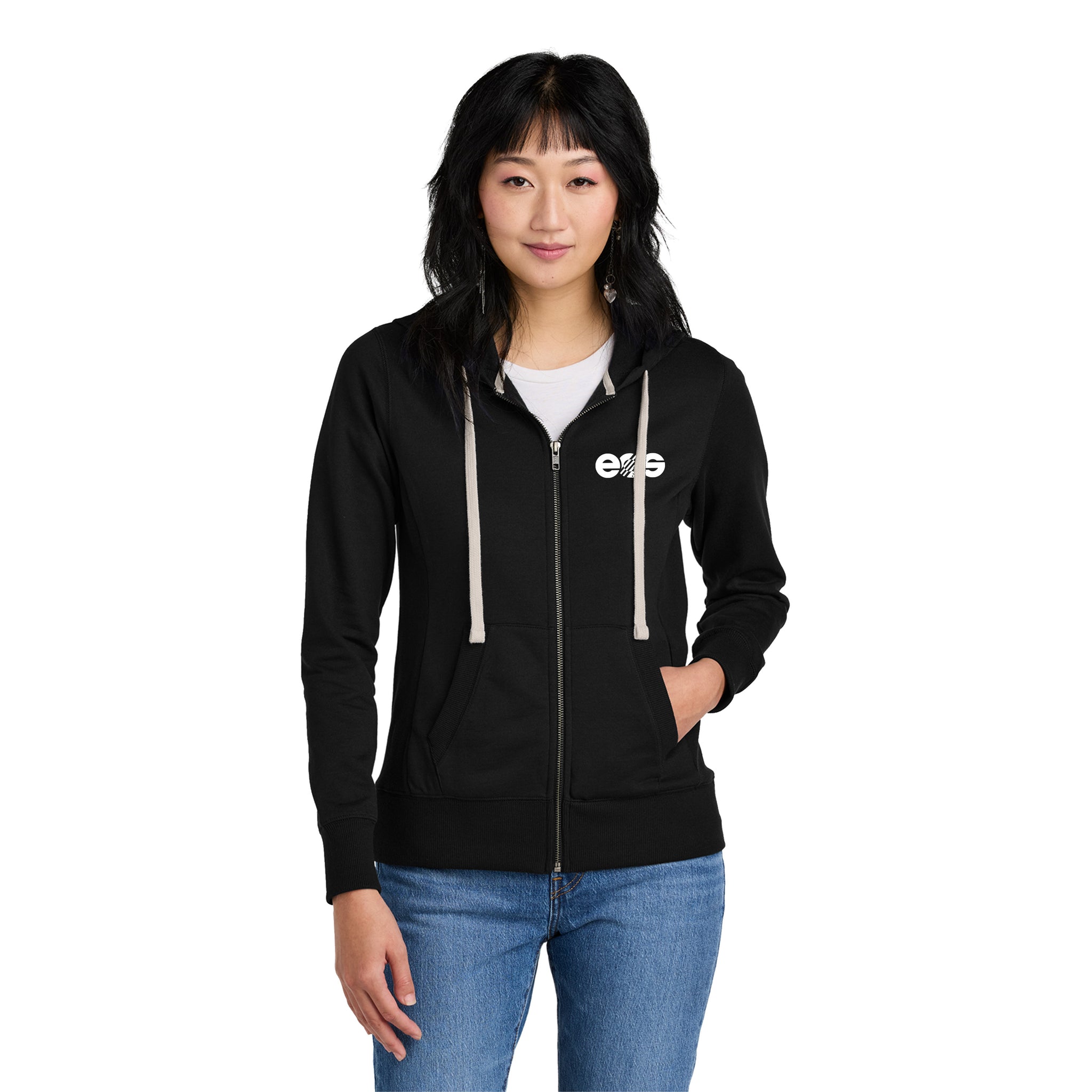 District - Ladies Re-Fleece Full-Zip Hoodie. DT8103.