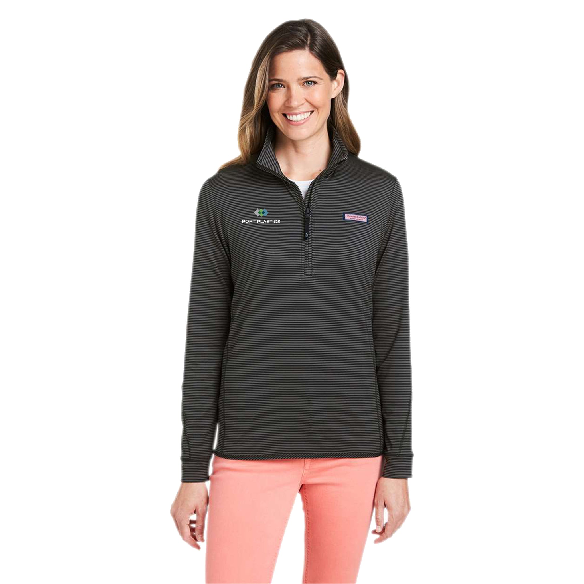Vineyard Vines - Ladies Microstripe Sankaty Half-Zip Pullover. K002521.