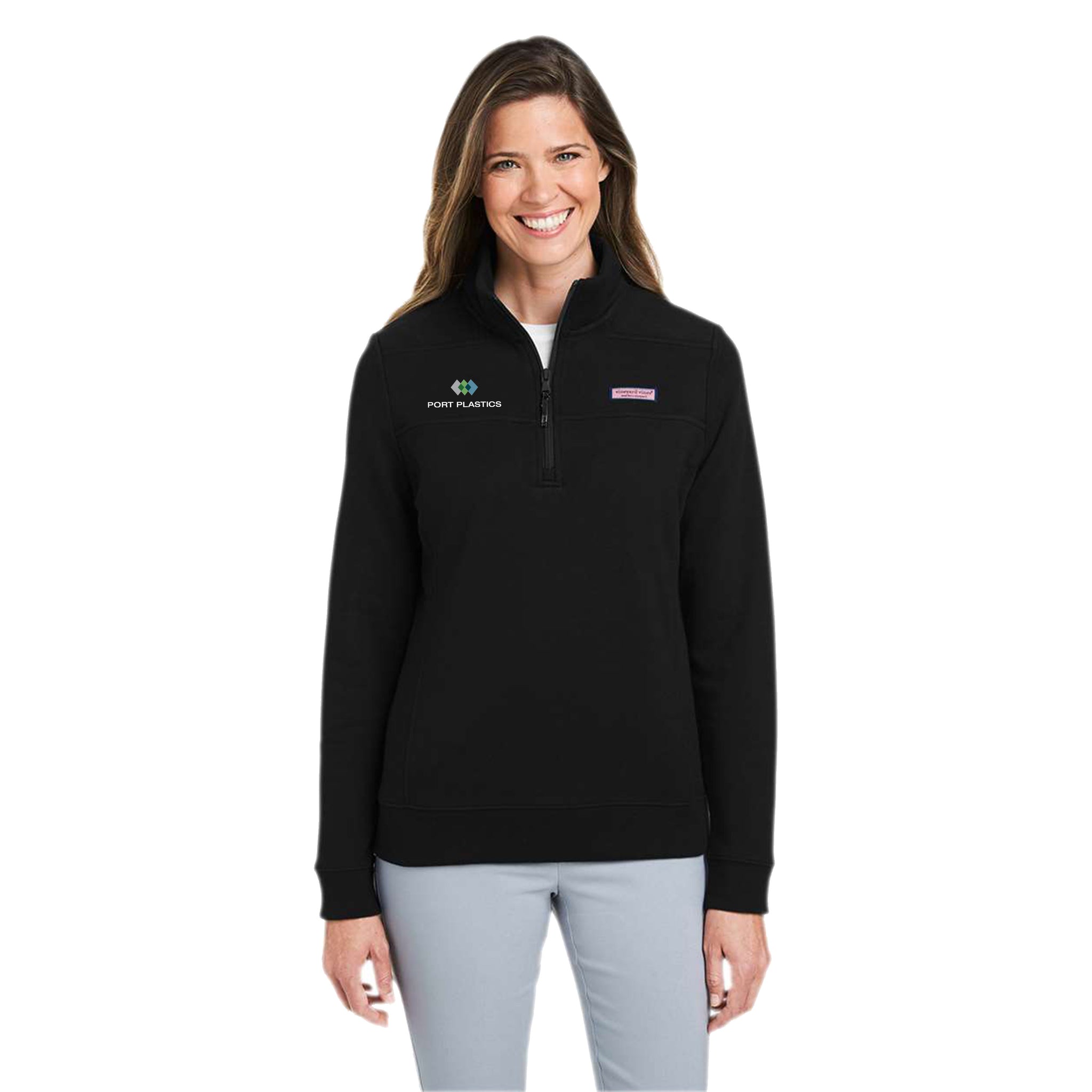 Vineyard Vines - Ladies Collegiate Shep Quarter-Zip Sweatshirt. K002795.
