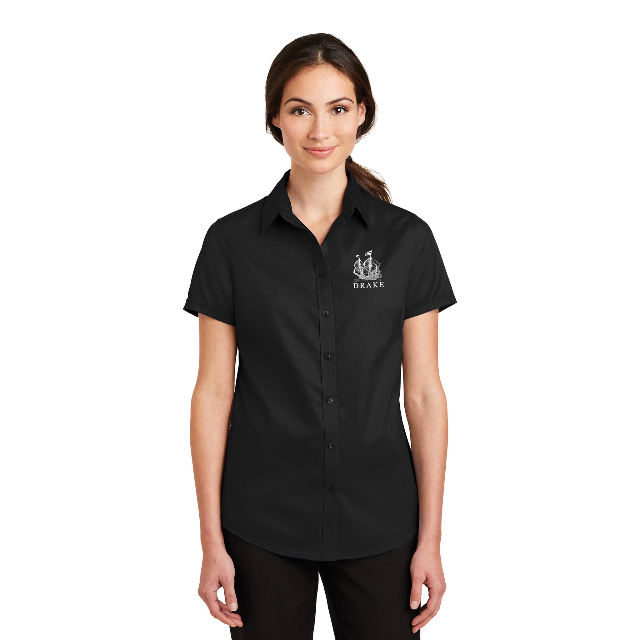 Port Authority Ladies Short Sleeve SuperPro Twill Shirt. L664.