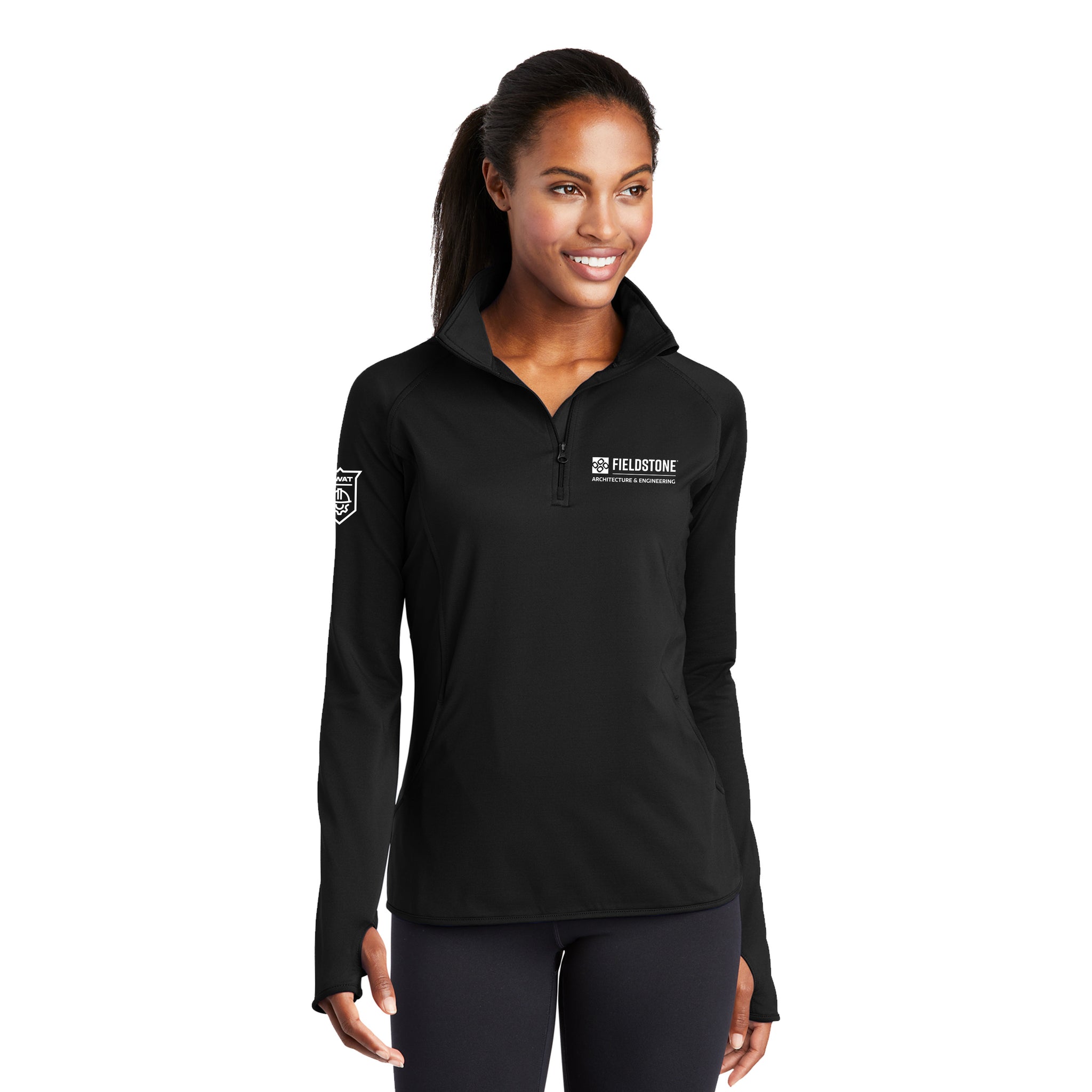 Sport Tek - Ladies Performance Stretch 1/2-Zip Pullover. LST850. (+)PREMIUM