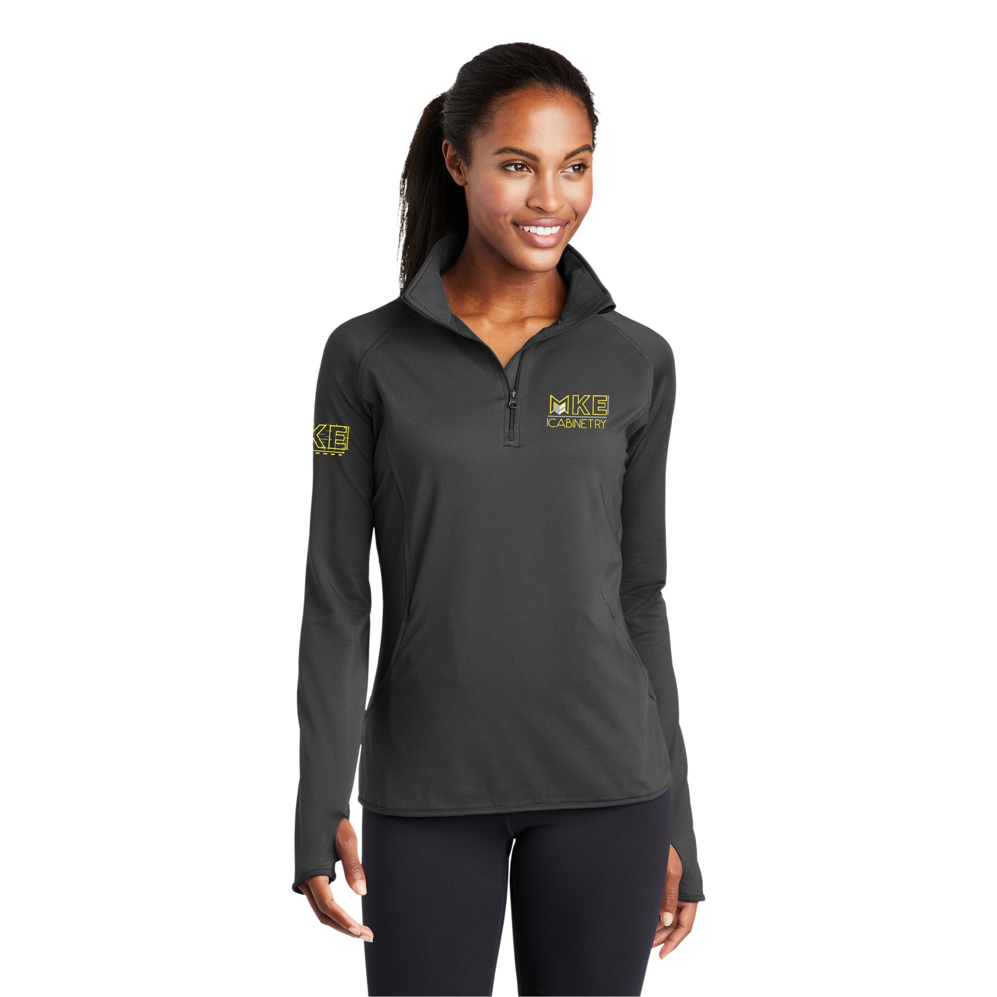 Sport Tek - Ladies Performance Stretch 1/2-Zip Pullover. LST850. [+SLEEVE]