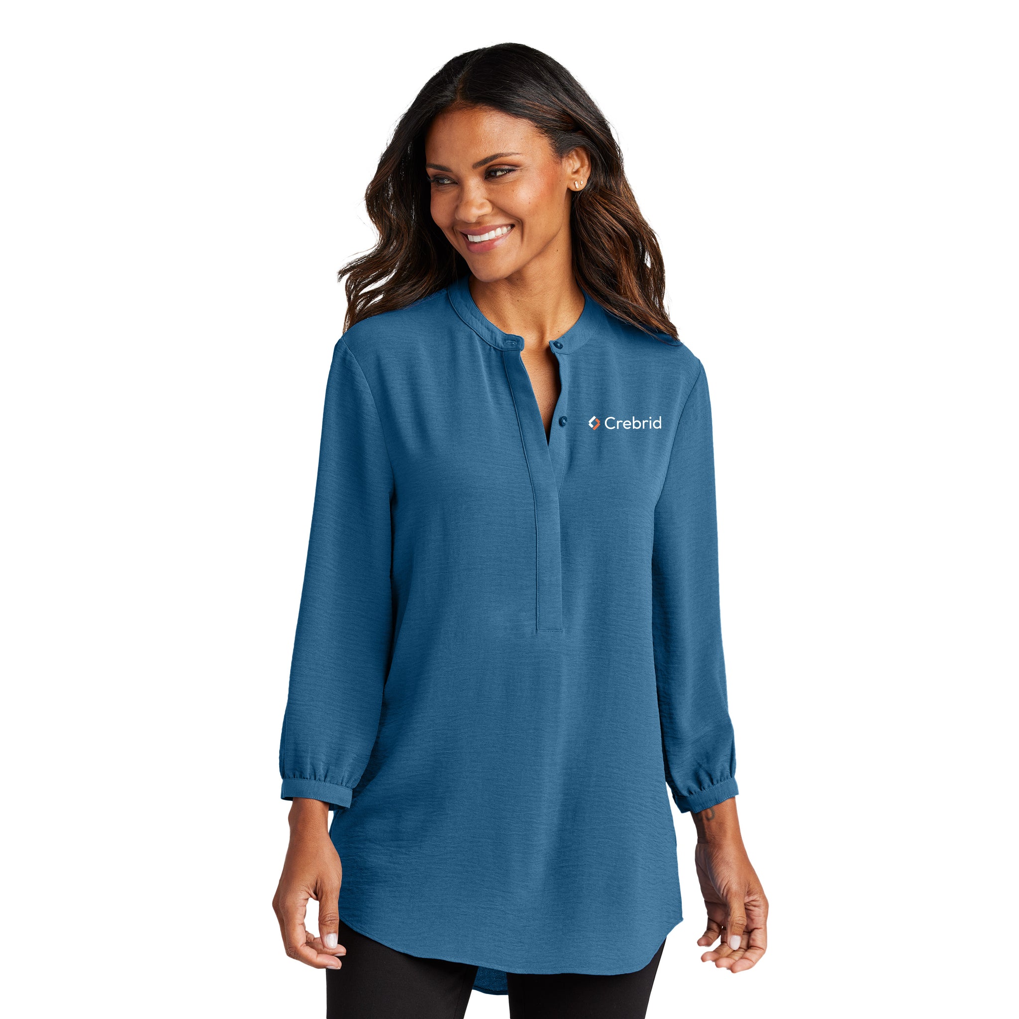Port Authority - Ladies 3/4-Sleeve Textured Crepe Tunic. LW713.