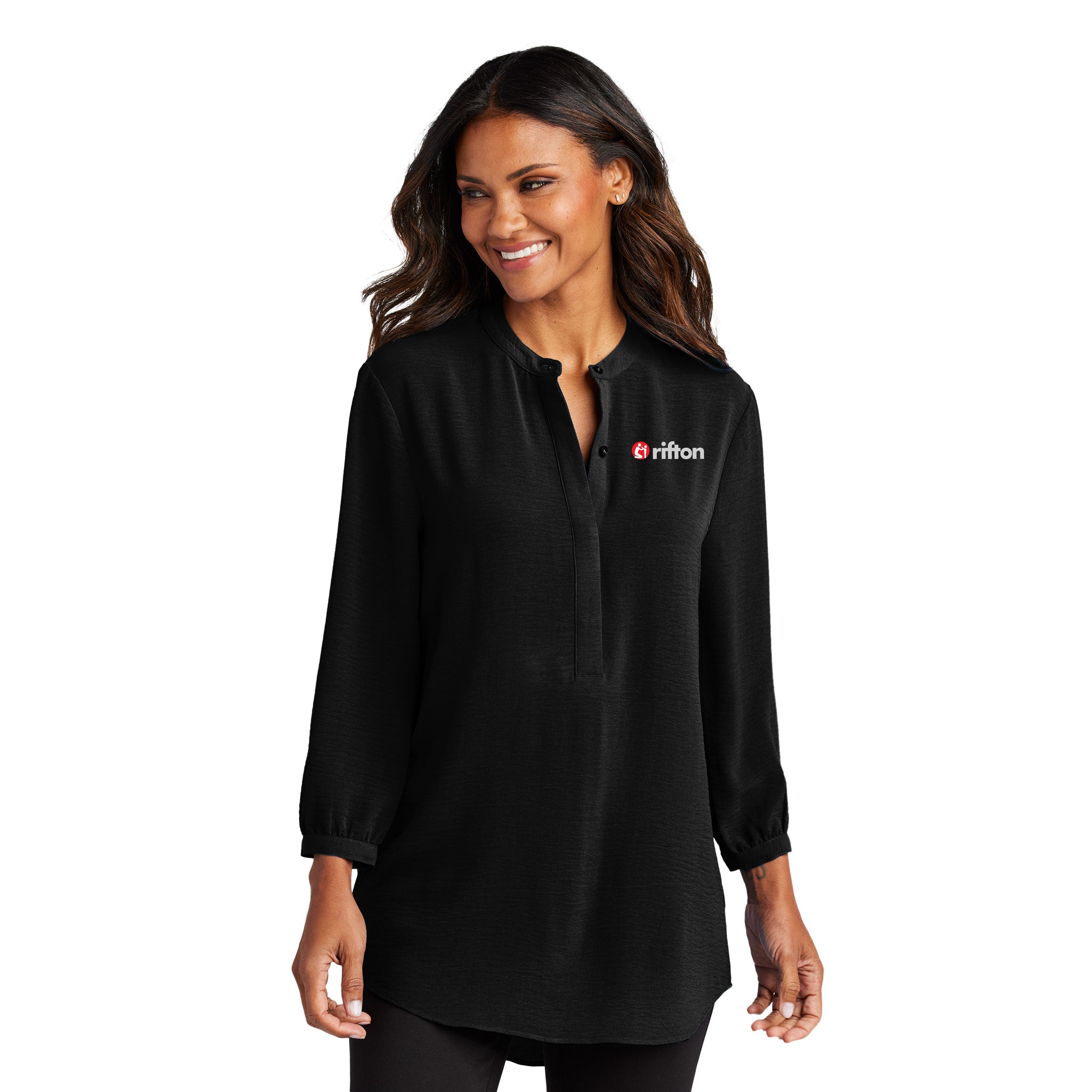 Port Authority - Ladies 3/4-Sleeve Textured Crepe Tunic. LW713.