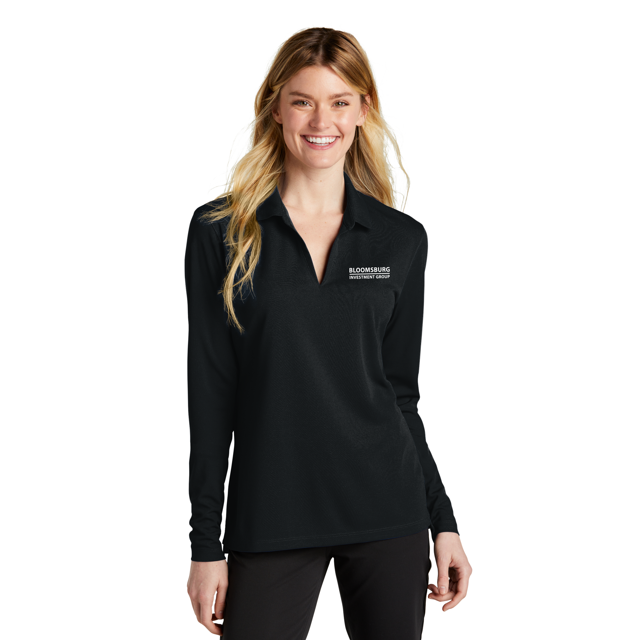 Nike - Ladies Long Sleeve Dri-FIT Micro Pique 2.0 Polo. NKDC2105.