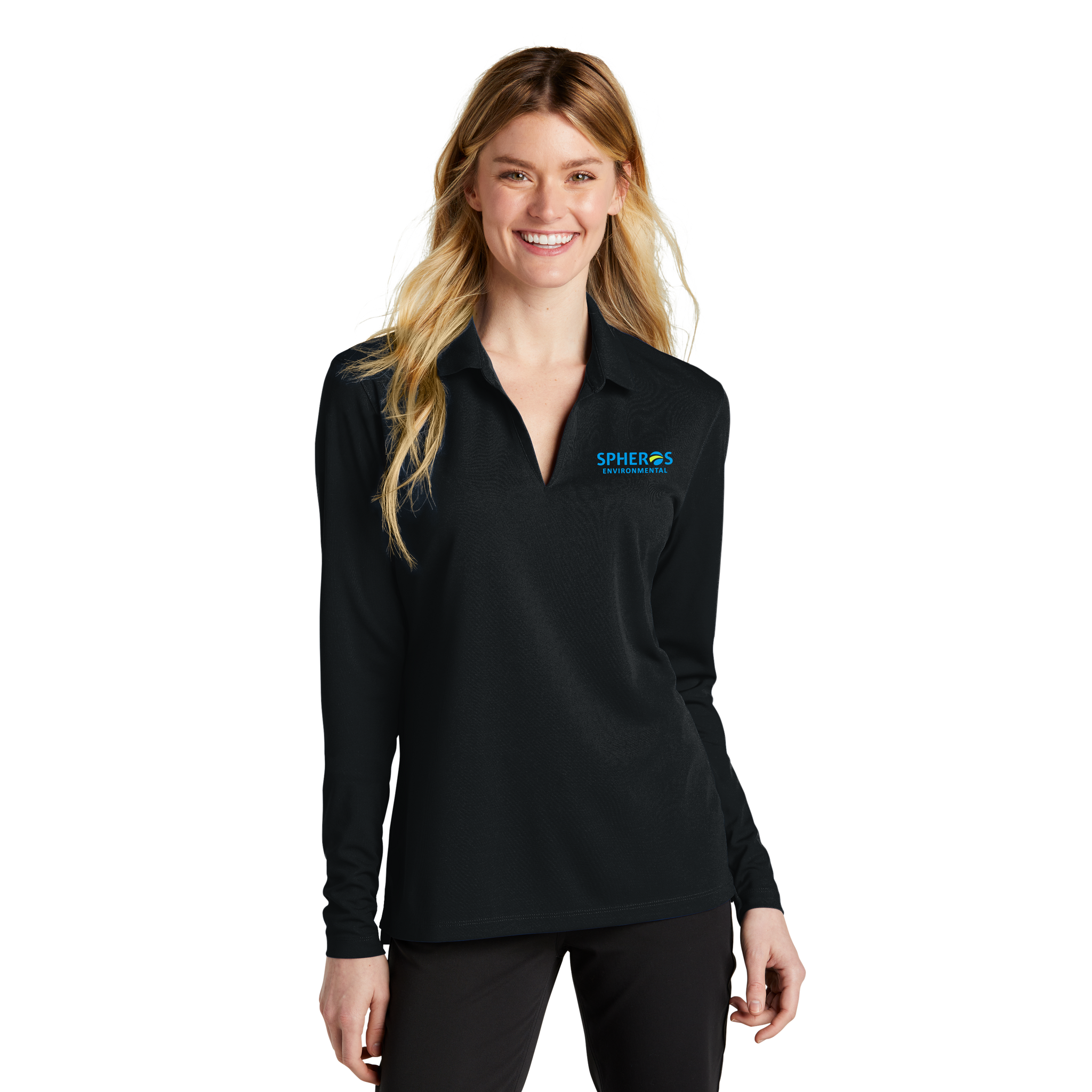 Nike - Ladies Long Sleeve Dri-FIT Micro Pique 2.0 Polo. NKDC2105.
