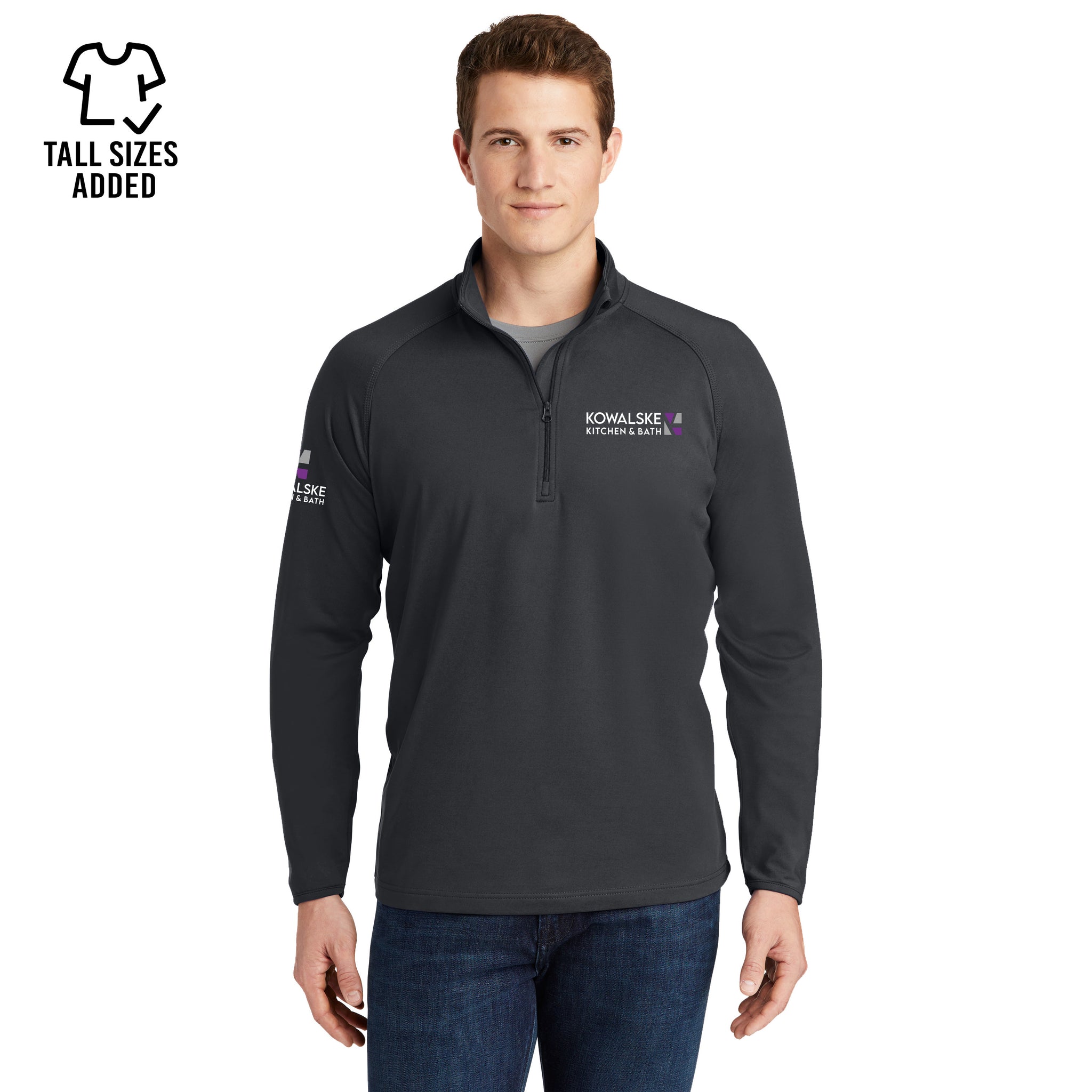 Sport Tek - Performance Stretch 1/2-Zip Pullover. ST850. [+SLEEVE]