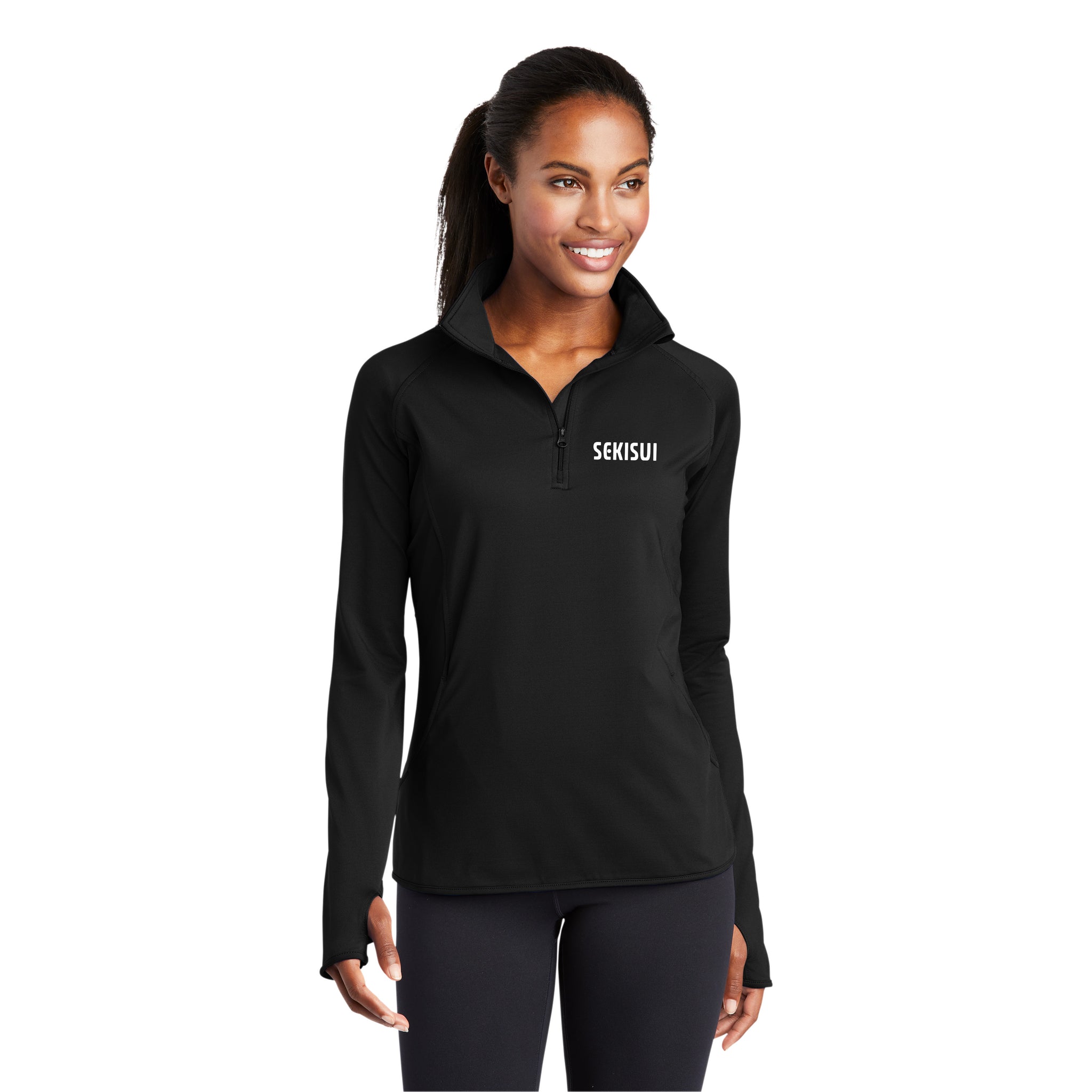 Sport Tek - Ladies Performance Stretch 1/2-Zip Pullover. LST850.