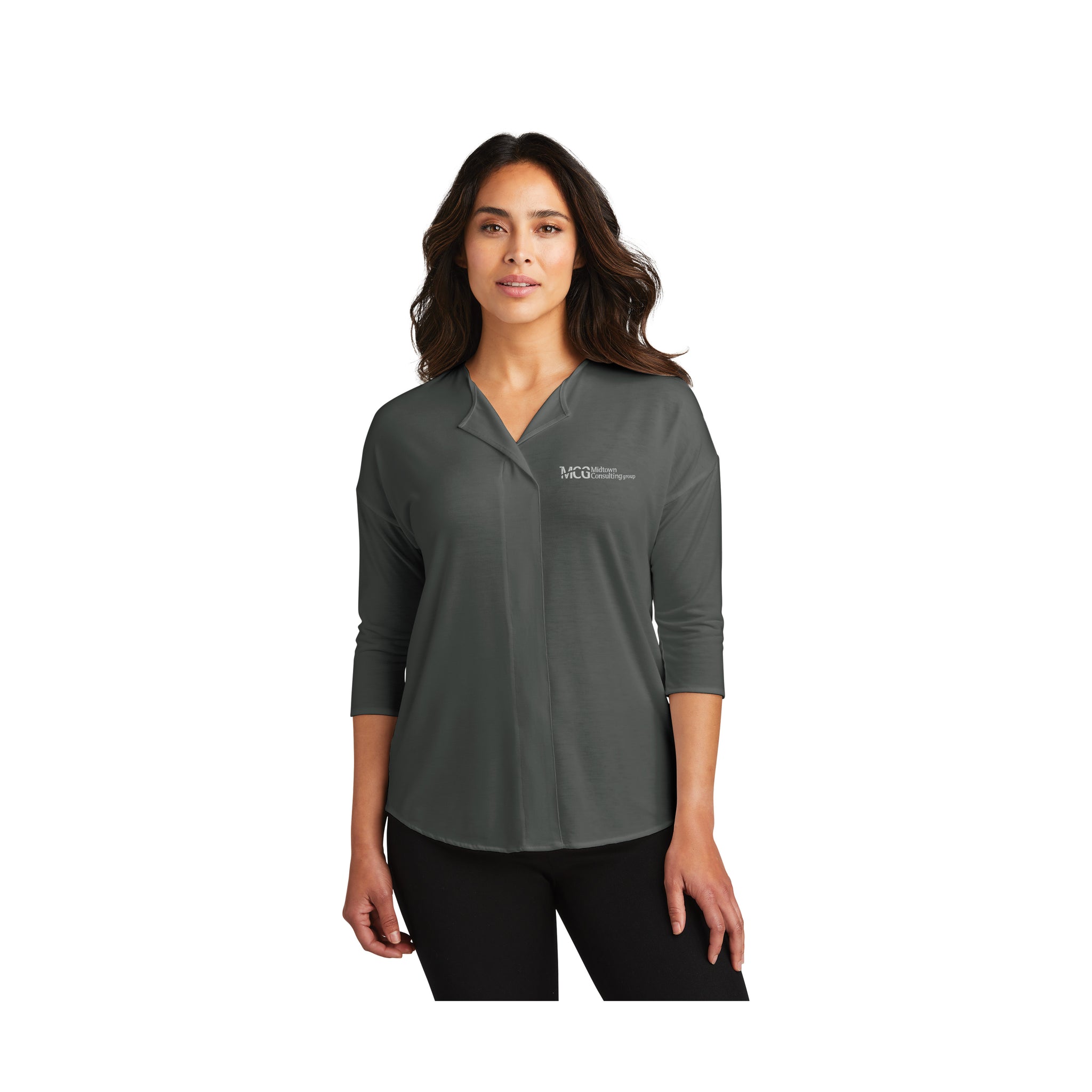 Port Authority - Ladies Concept 3/4-Sleeve Soft Split Neck Top. LK5433.